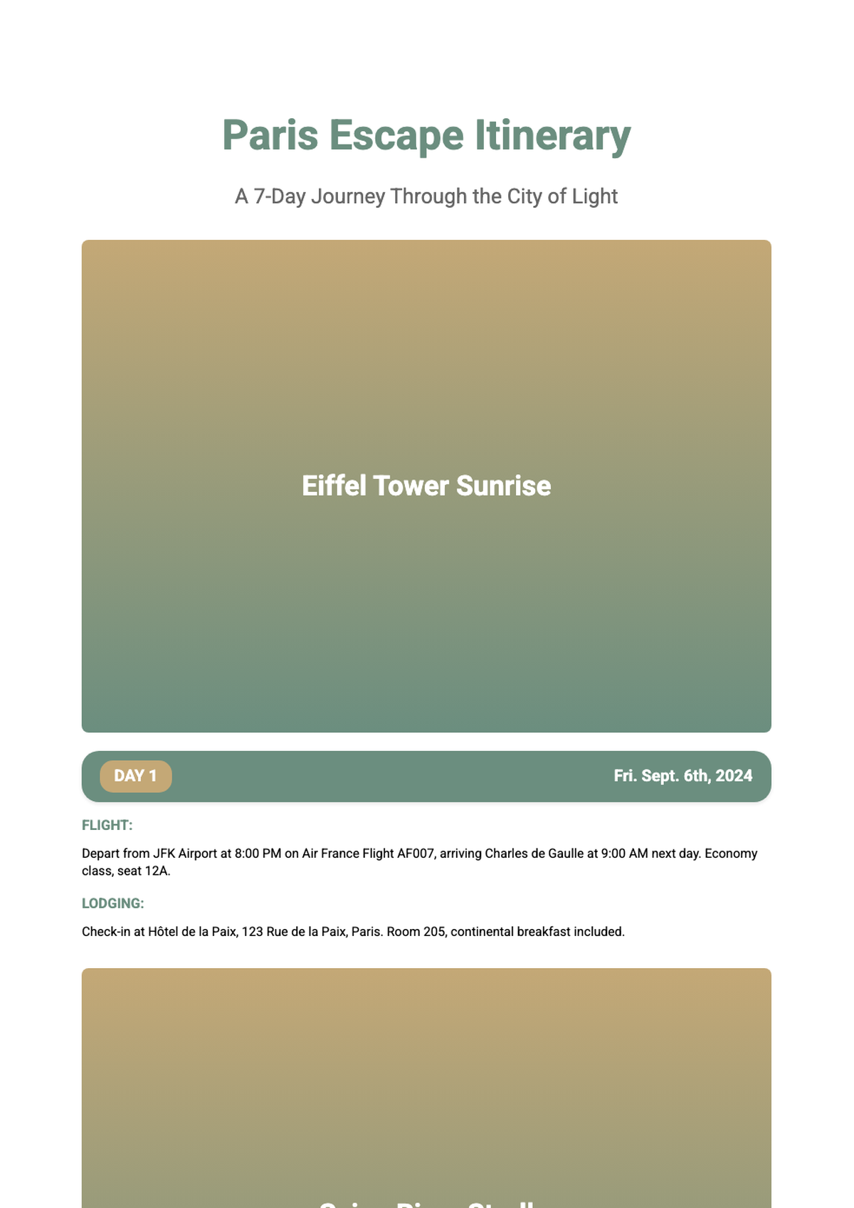 Travel itinerary template with daily schedule and scenic header_variant_1